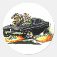 Ladegerät-schwarzes Auto 1968-70 Runde Aufkleber