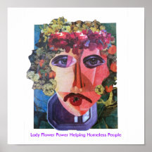 LadyFlower Kopie, Dame Flower Power Helping Home… Plakatdruck