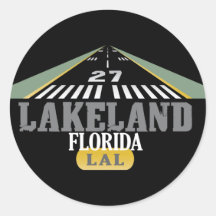 Lakeland FL - Flughafen-Rollbahn Runde Sticker