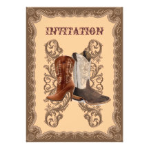 Land-Cowboystiefel-Western-Hochzeits-Einladung