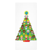 Land-Kinderweihnachtsbaum Bedruckte Werbekarten