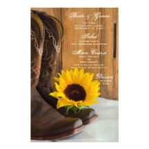 Land-Sonnenblume-Hochzeits-Menü Büropapiere