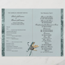 Landhochzeitsprogramm #2 des blauen Graus Bedruckte Flyer