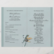 Landhochzeitsprogramm des blauen Graus Vollfarbige Flyer