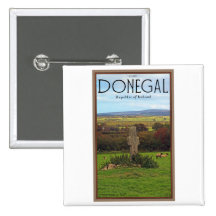 Landkreis Donegal - Steinkreuz Buttons