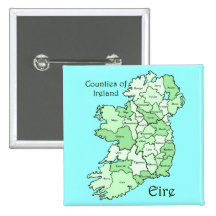 Landkreise von Irland-Karte Anstecknadelbutton