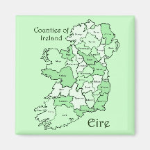 Landkreise von Irland-Karte Magnete