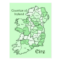 Landkreise von Irland-Karte Postkarte
