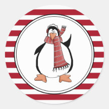 Landpenguin-Feiertags-Umschlag Aufkleber-Aufkleber