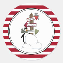 Landpenguin-Feiertags-Umschlag Aufkleber-Aufkleber