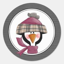 Landpenguin-Feiertags-Umschlag Aufkleber-Aufkleber