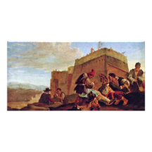 Landschaft mit Mora Spielern durch Laer Pieter Van Fotokarten