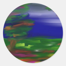 Landschaft Runder Aufkleber