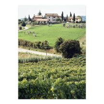 Landschaft und Bauernhof, Toskana, Italien Europa Personalisierte Einladungskarte