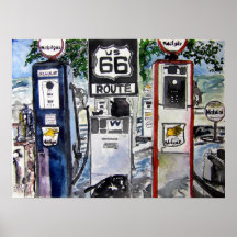Landstraßen-Kunstdruck des Weges 66 Posterdrucke