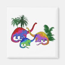 Lange Necked Dinosaurier-Familie Kühlschrankmagnet