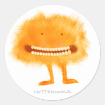 Langes mit Beinen versehenes Lebewesen Runde Sticker