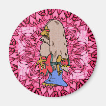 Langhaariger Hippie-Rocker Kühlschrankmagnet