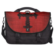 Laptop-Tasche im roten Samt mit schwarzem gotische Laptop Tasche