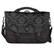 Laptop-Tasche im schwarzen Damast-Muster Laptoptasche