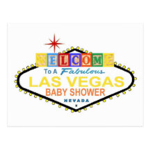 Las Vegas-Baby blockiert Babyparty-Postkarte