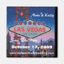 Las Vegas groß, Nate u. Kelly Save the Date O… Kühlschrankmagnete