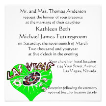 Las- VegasMärz-Hochzeit Individuelle Ankündigskarten
