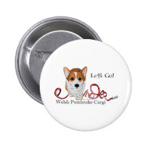 Lassen Sie uns gehen Corgi Button