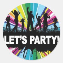 Lässt Party Runde Aufkleber