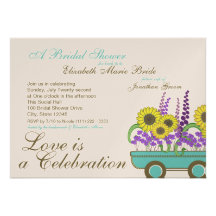 Lastwagen voll des Blumen-Brautparty Individuelle Einladung