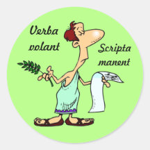 Latein: Verba volant scripta manent Runde Sticker