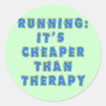 LAUFEN:  BILLIGER ALS THERAPIE T-Shirts Runde Sticker