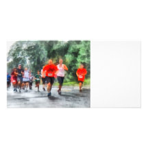 Laufen im Regen Individuelle Photo Karten
