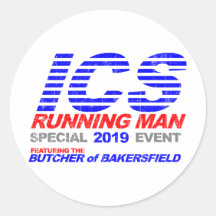 Laufender Mann ICS verblaßte Runder Sticker