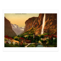 Lauterbrunnen Staubbach Wasserfall die Schweiz Postkarte