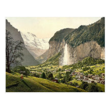 Lauterbrunnen Tal mit Staubbach, Bernese Oberl Postkarten