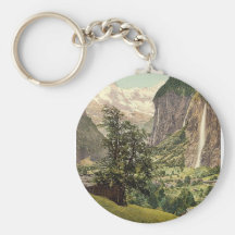 Lauterbrunnen Tal mit Staubbach Wasserfall, Brustb Schlüsselanhänger