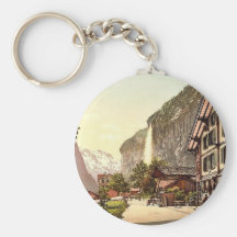 Lauterbrunnen Tal, Straßenansicht mit Staubbach W Schlüsselanhänger