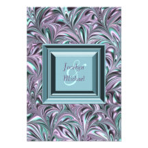 Lavendel-aquamarines blaues Hochzeit UAWG Individuelle Einladungen