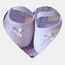 Lavendel-Baby Bootie Schuhe Aufkleber des Herzens 