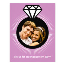 Lavendel das Ring-Foto-Verlobungs-Party Personalisierte Einladung