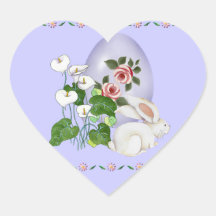 Lavendel-Ei und weißes Häschen Sticker
