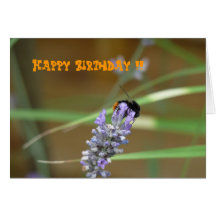 Lavendel mit Hummel Geburtstagskarte
