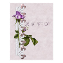 Lavendel-Rosen-Hochzeits-Reihe UAWG Postkarte