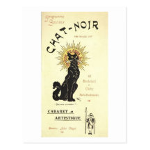 Le Chat Noir die schwarze Katze Postkarte