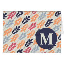 LEAFLET MONOGRAM NOTE CARD