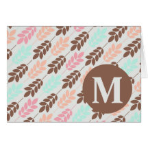 LEAFLET MONOGRAM NOTE CARD