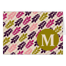 LEAFLET MONOGRAM NOTE CARD
