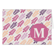 LEAFLET MONOGRAM NOTE CARD