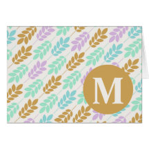 LEAFLET MONOGRAM NOTE CARD